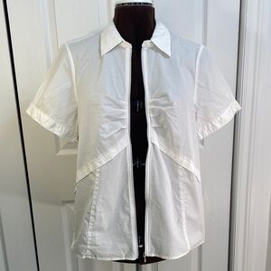 2 for $25 - Addition Elle Cotton Spandex Zipper Shirt or Jacket Bow Front, 16